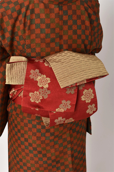 小紋(カジュアル・赤茶・市松模様)