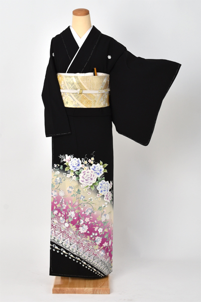 黒留袖〔薔薇・アラベスク〕