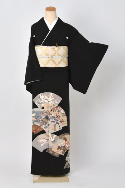 黒留袖〔地紙扇面〕