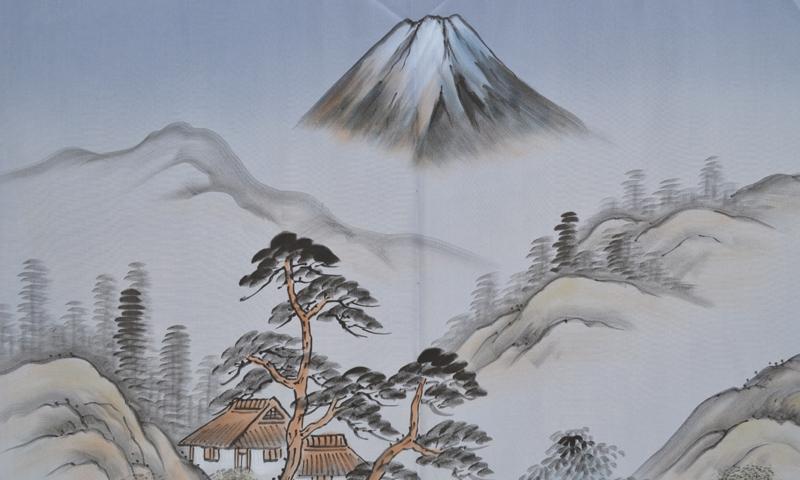 紬アンサンブル(深緑無地)