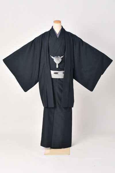 紬アンサンブル(紺無地)