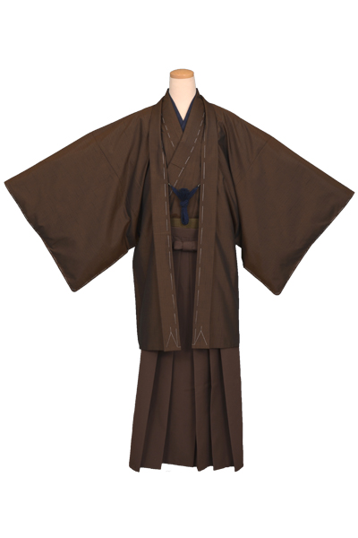 紬・袴付き(茶無地・茶袴)