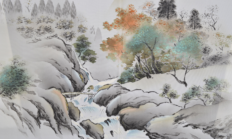 紬・袴付き(紺絣・薄グレー袴)