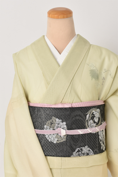 紗袷訪問着［淡い黄色地・蔦柄］
