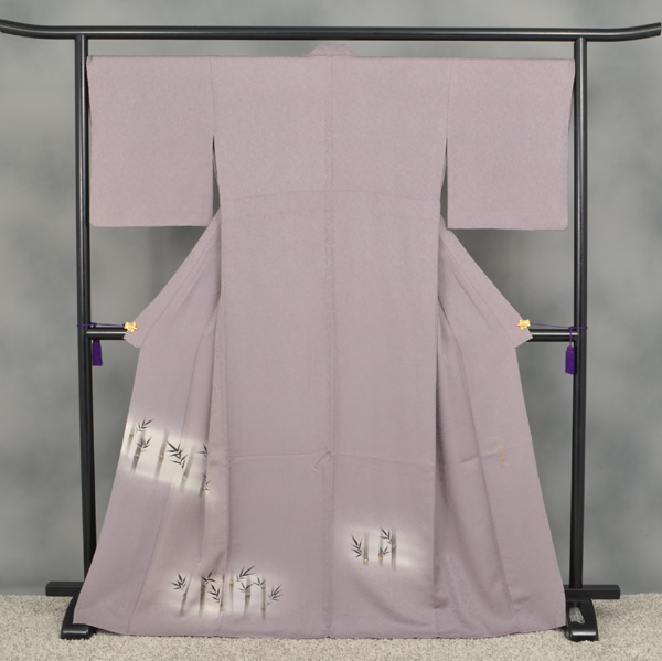 単衣訪問着[薄色地・墨絵]