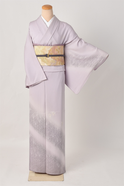 単衣付下げ訪問着[薄藤色・亀甲地紋]