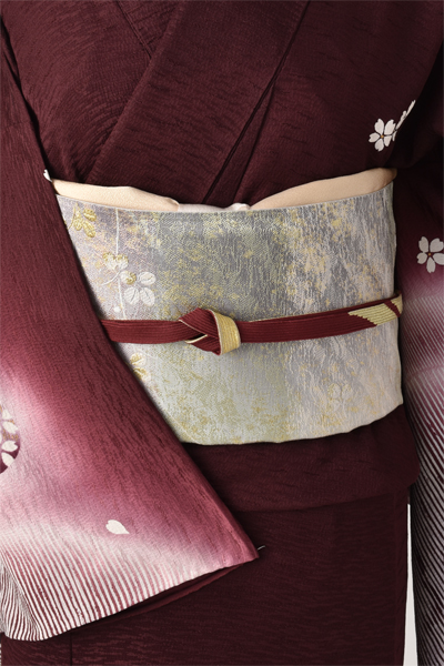 単衣訪問着[小豆色地・御殿まり]