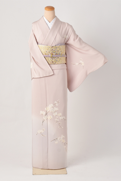 単衣付下げ訪問着[桜色地・胡蝶蘭]