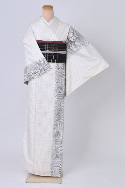 紬【民芸調の白大島】