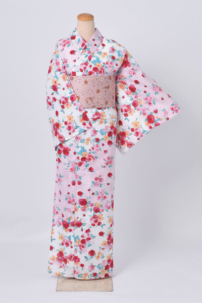 浴衣【白×花】