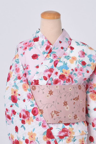 浴衣【白×花】