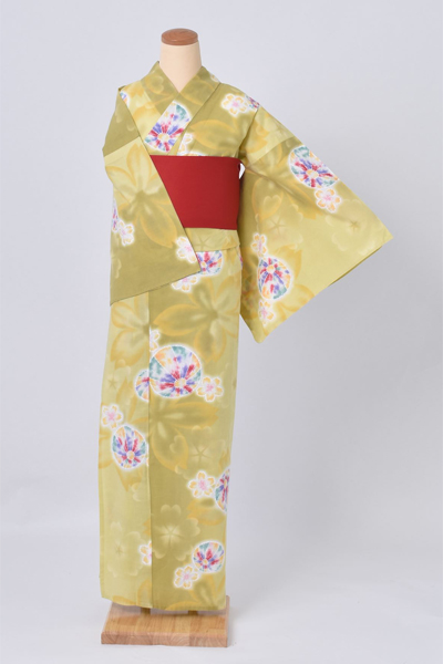 ゆかた(黄緑/鞠)