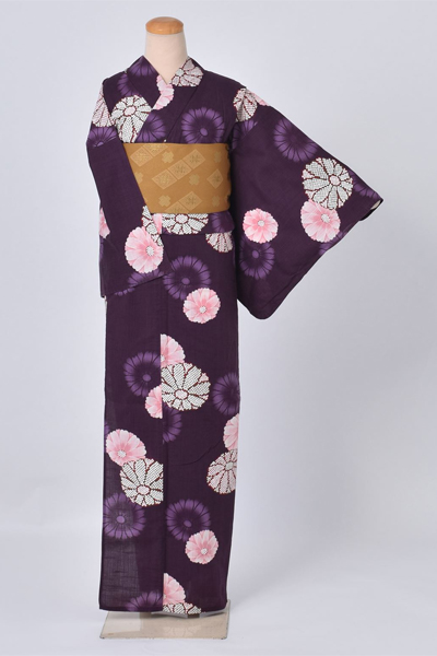 ゆかた(紫/鹿の子)