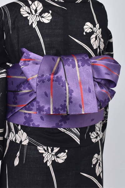 浴衣(黒地×花菖蒲)