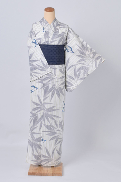 浴衣(白地×柳につばめ)