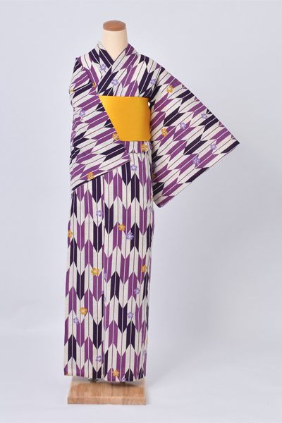 浴衣（紫×矢羽）