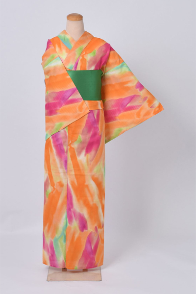 浴衣（オレンジ・抽象）