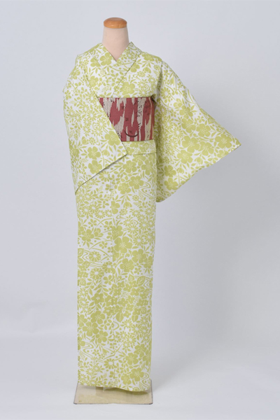 浴衣[黄緑/花々]