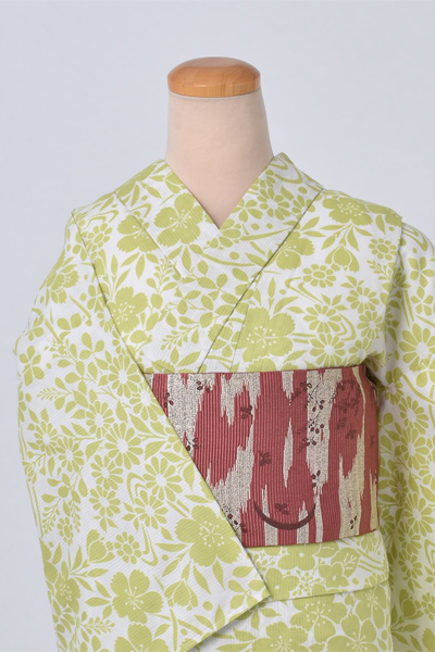 浴衣[黄緑/花々]
