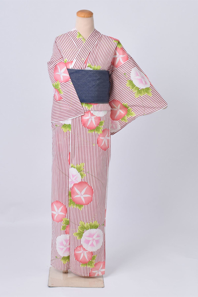 ゆかた(大輪のアサガオ柄)