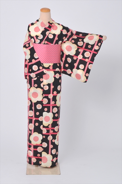 浴衣【黒×花】