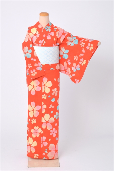 ゆかた(「tsumori」鮮やかなオレンジ)