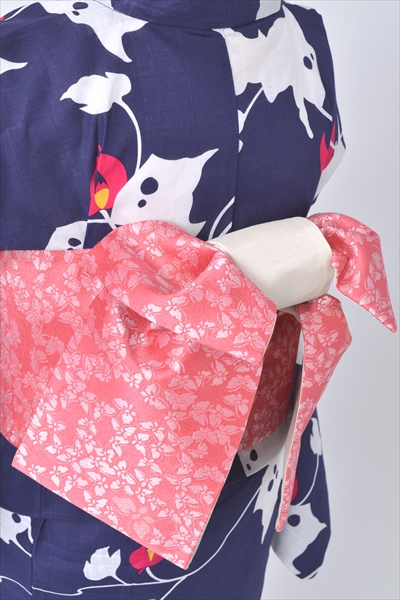 浴衣【ネイビー×蔦】4L～5Lサイズ