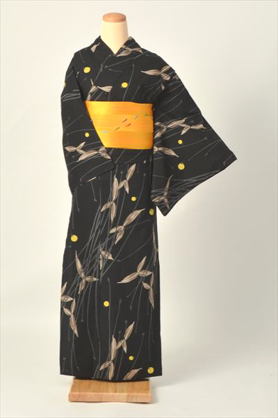 浴衣(水辺に遊ぶ蛍)