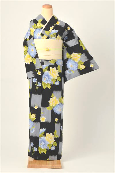 浴衣(市松柄のコントラスト)