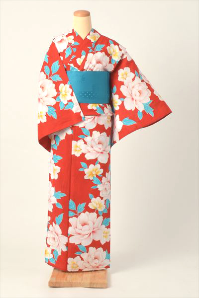浴衣（赤地×牡丹）トールサイズ