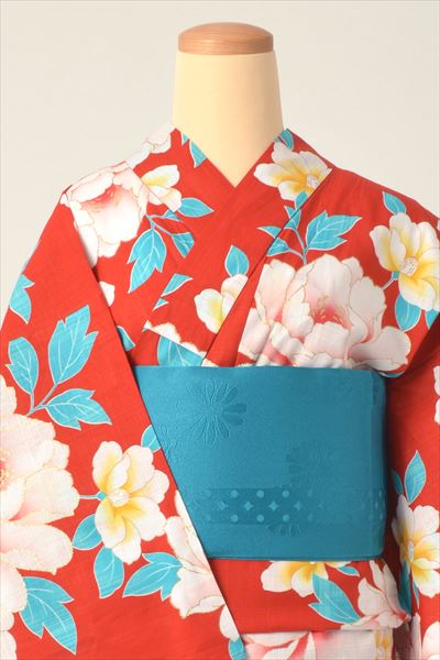 浴衣（赤地×牡丹）トールサイズ