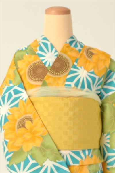 浴衣(麻の葉とひまわり)