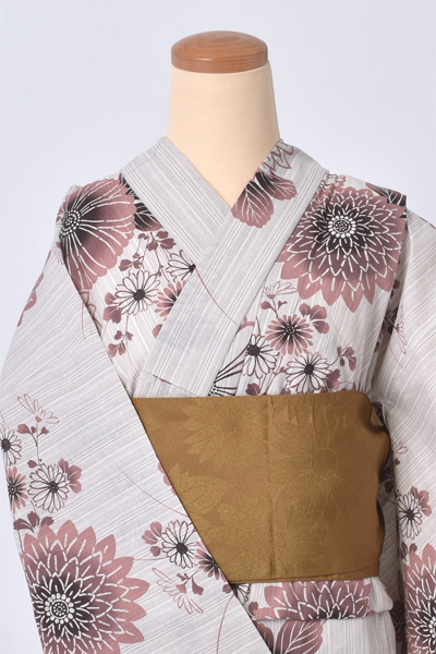 浴衣(麻混×生成り)