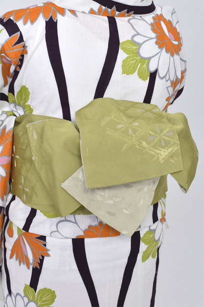 浴衣(「vivi」ストライプに花)