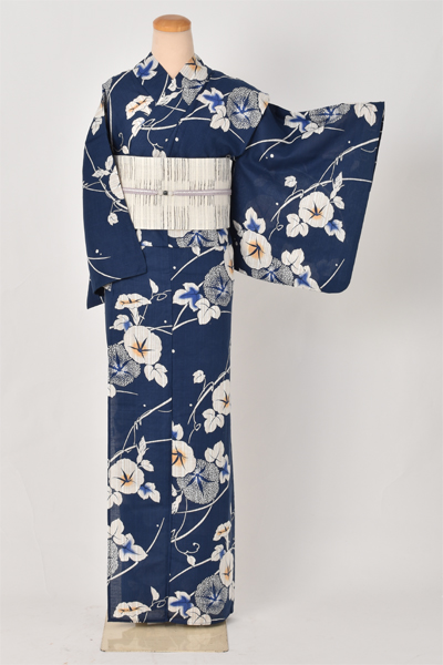 浴衣(紺×朝顔)
