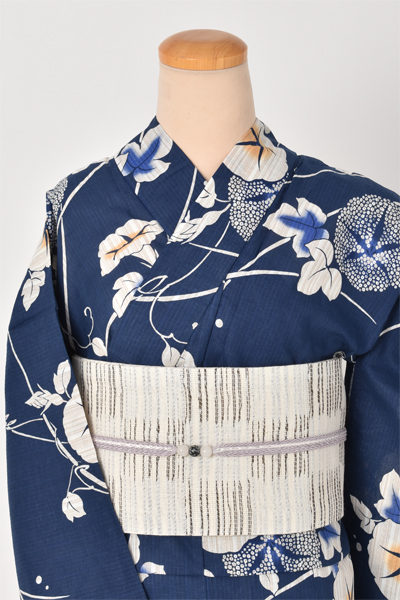 浴衣(紺×朝顔)
