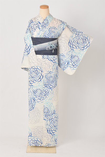 浴衣(白×青)