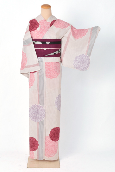 浴衣(縞×ダリア)