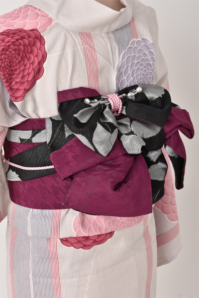 浴衣(縞×ダリア)