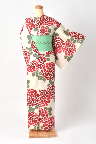 浴衣（白×菊）