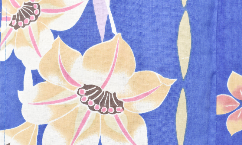 浴衣【ブルー×ユリ】5Lサイズ