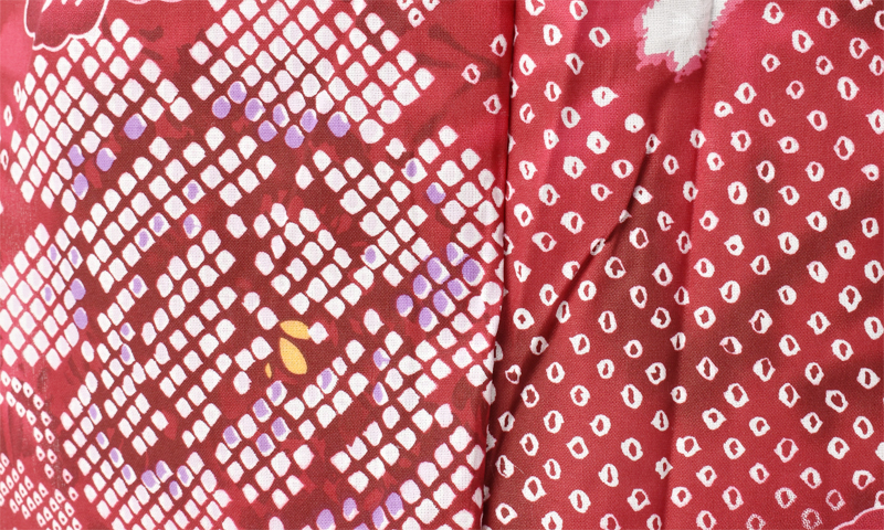 浴衣【レッド×絞り風】5Lサイズ