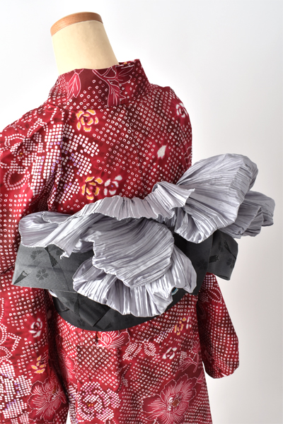 浴衣【レッド×絞り風】5Lサイズ