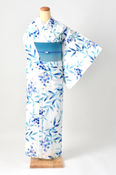 浴衣（白×綿絽）