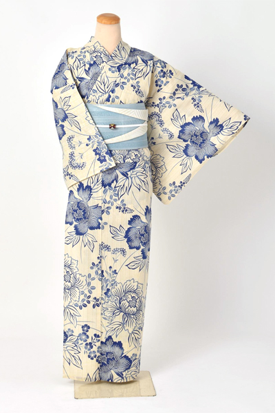 浴衣（生成り×牡丹）