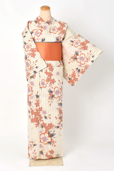 浴衣（生成り×桜）