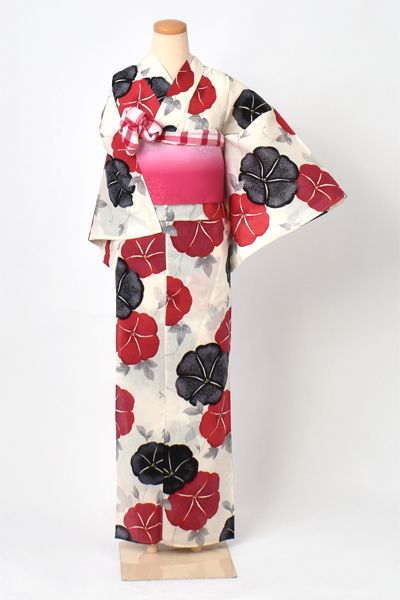 浴衣[Ｓサイズ/クリーム色/朝顔]