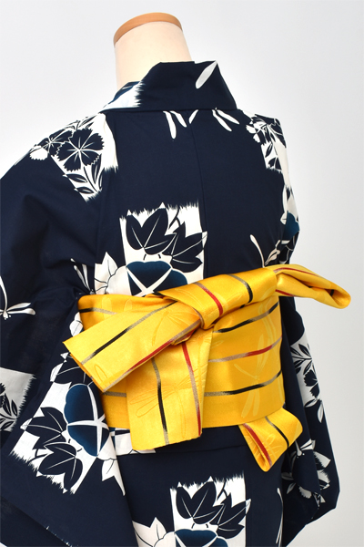 浴衣[紺地/朝顔・トンボ]