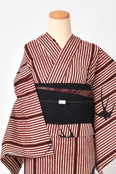 浴衣[ストライプ/燕・糸菊]