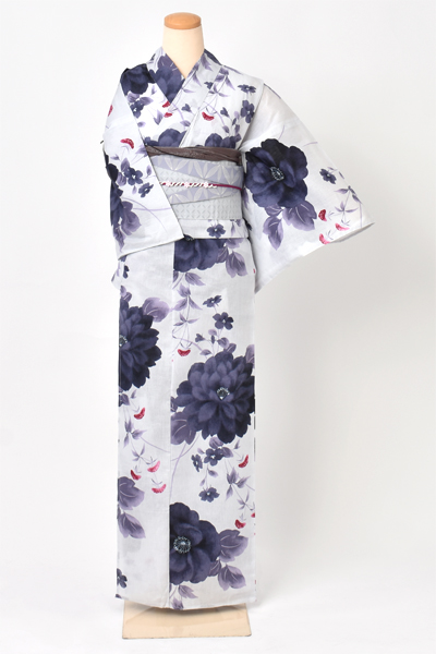 浴衣[Ｓサイズ/水彩画風/アイスグレー]